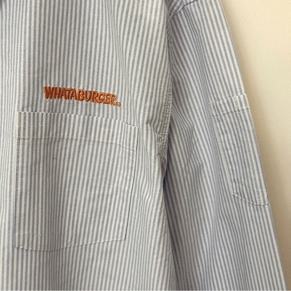 Whataburger Striped Button Down Manager Uniform Shirt XL - Picture 4 of 10